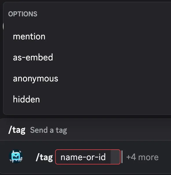 Tag Command Options